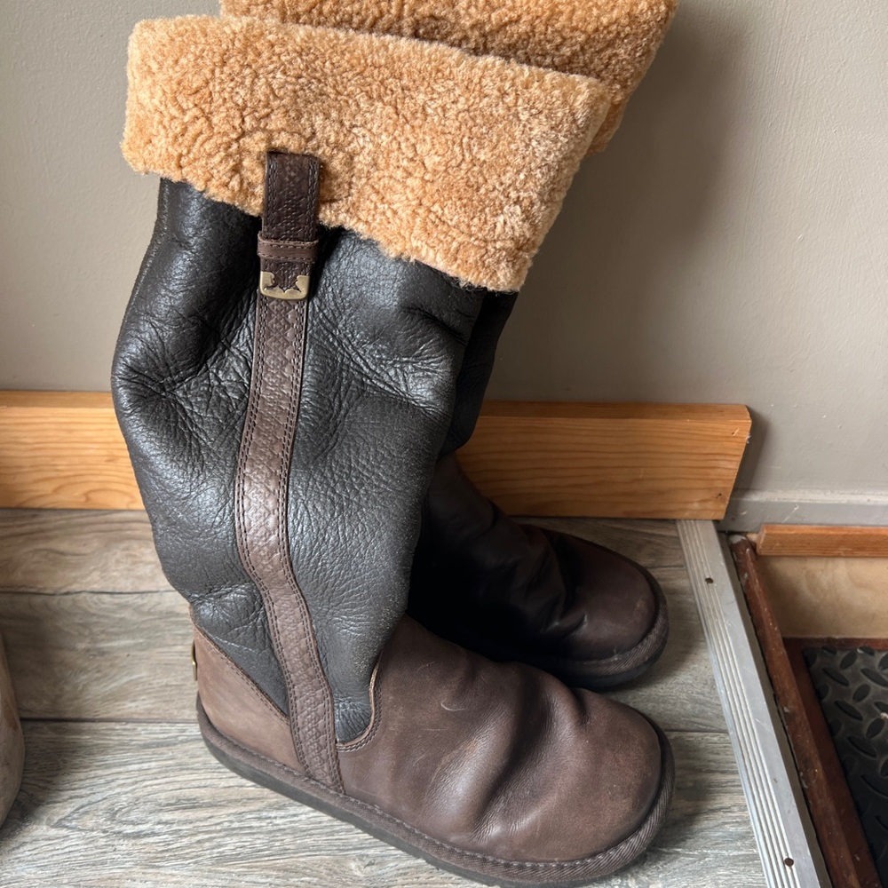 UGG Black and Tan Winter Boots